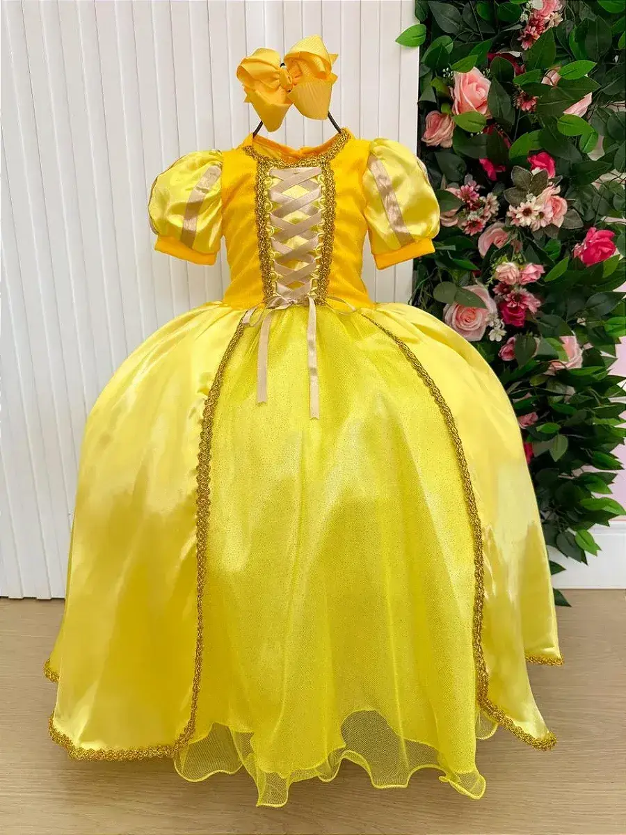 Fantasia princesa amarela longa, foto 3