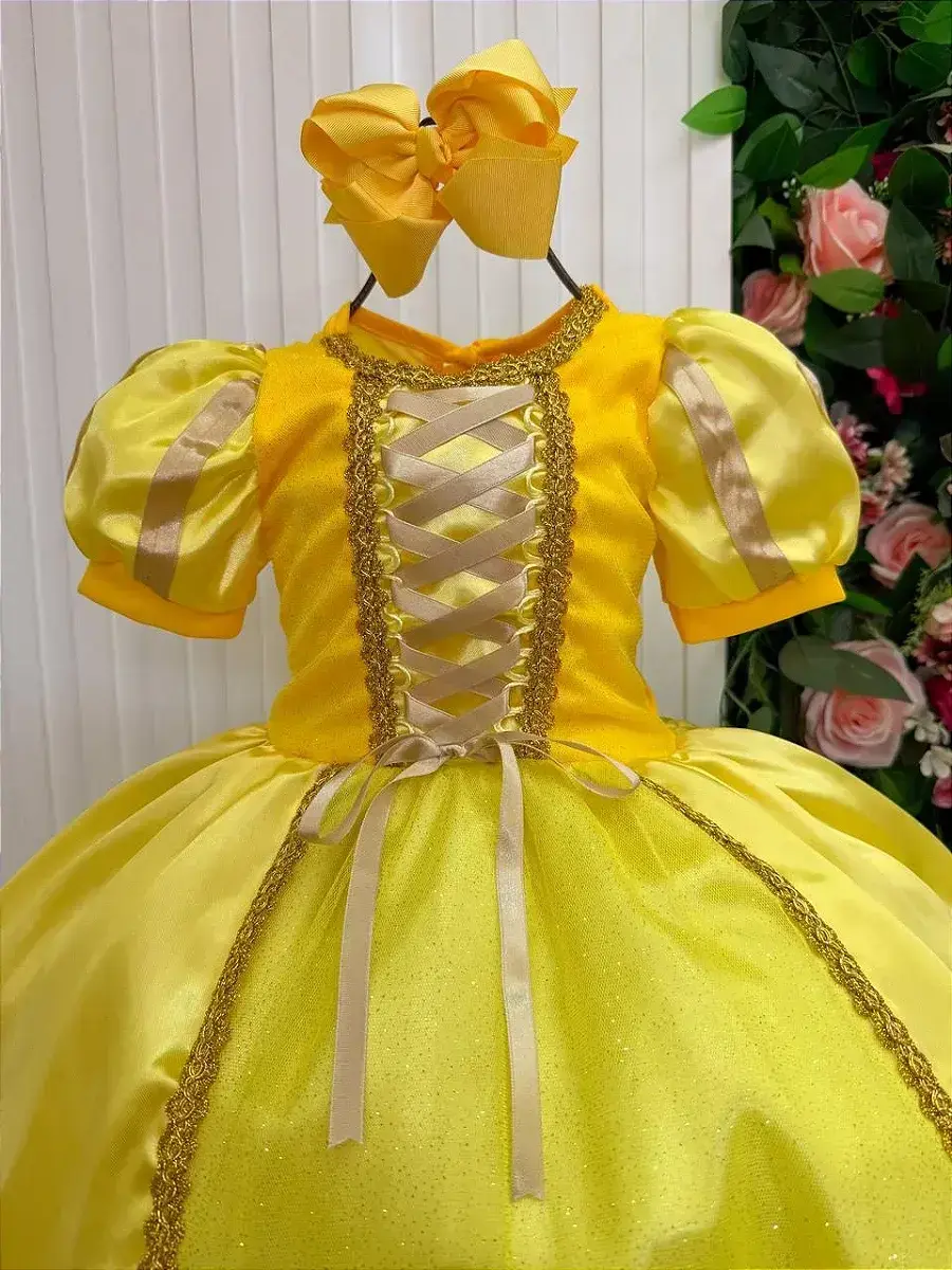 Fantasia princesa amarela longa, foto 4