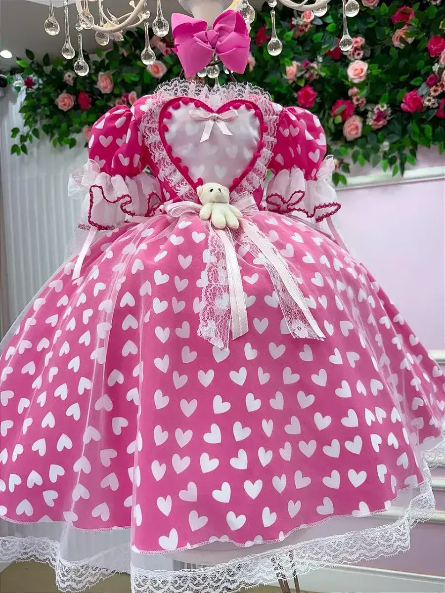 Vestido junino festa ursinho do sertão pink, foto 4