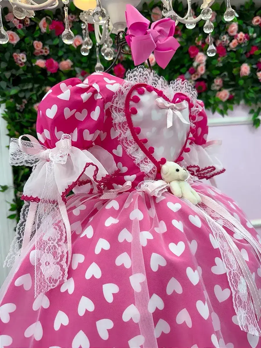 Vestido junino festa ursinho do sertão pink, foto 6