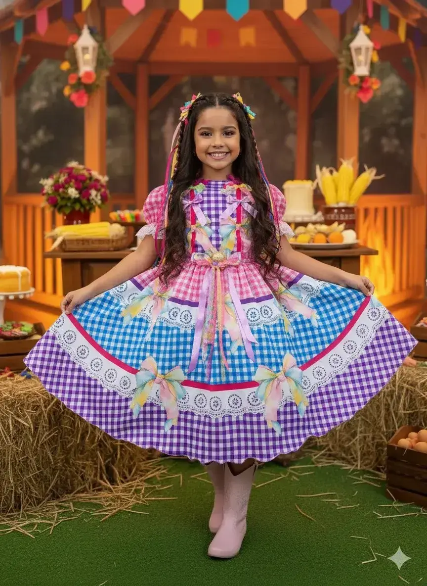 Vestido junino laço da alegria