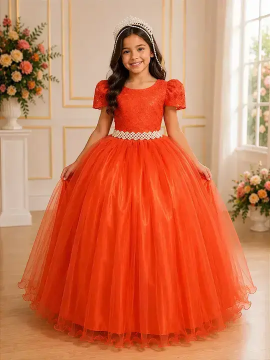 Vestido longo laura peito rendado terracota