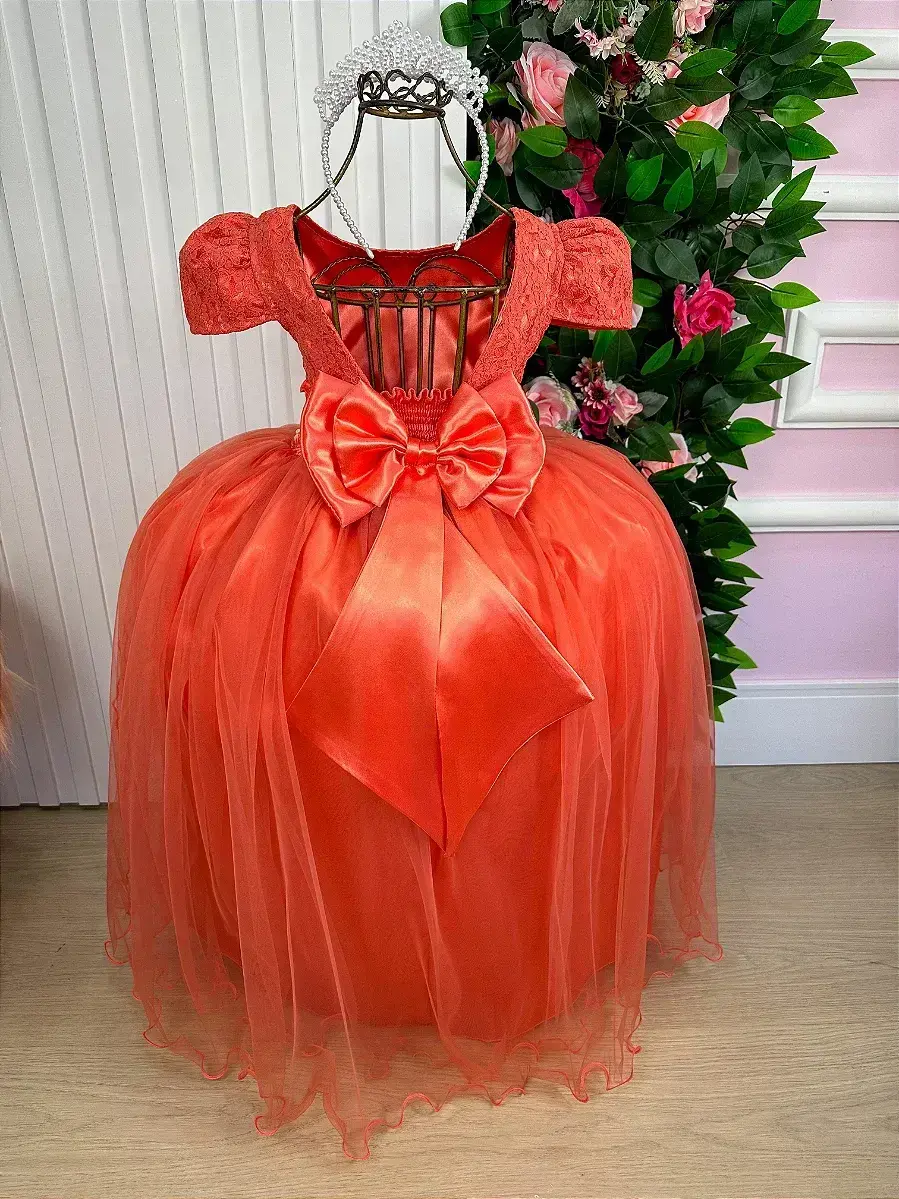 Vestido longo laura peito rendado terracota, foto 6
