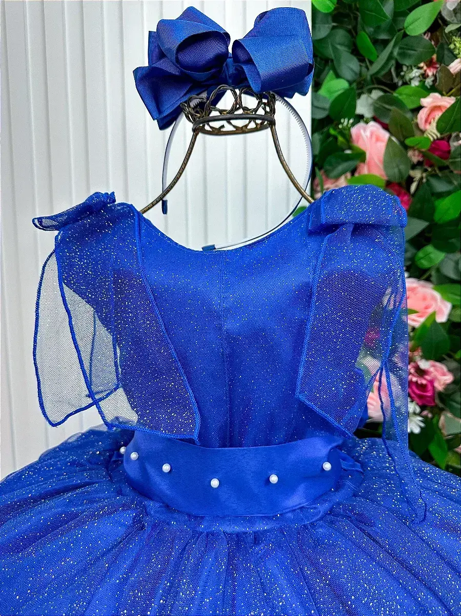Vestido longo mel azul royal, foto 3