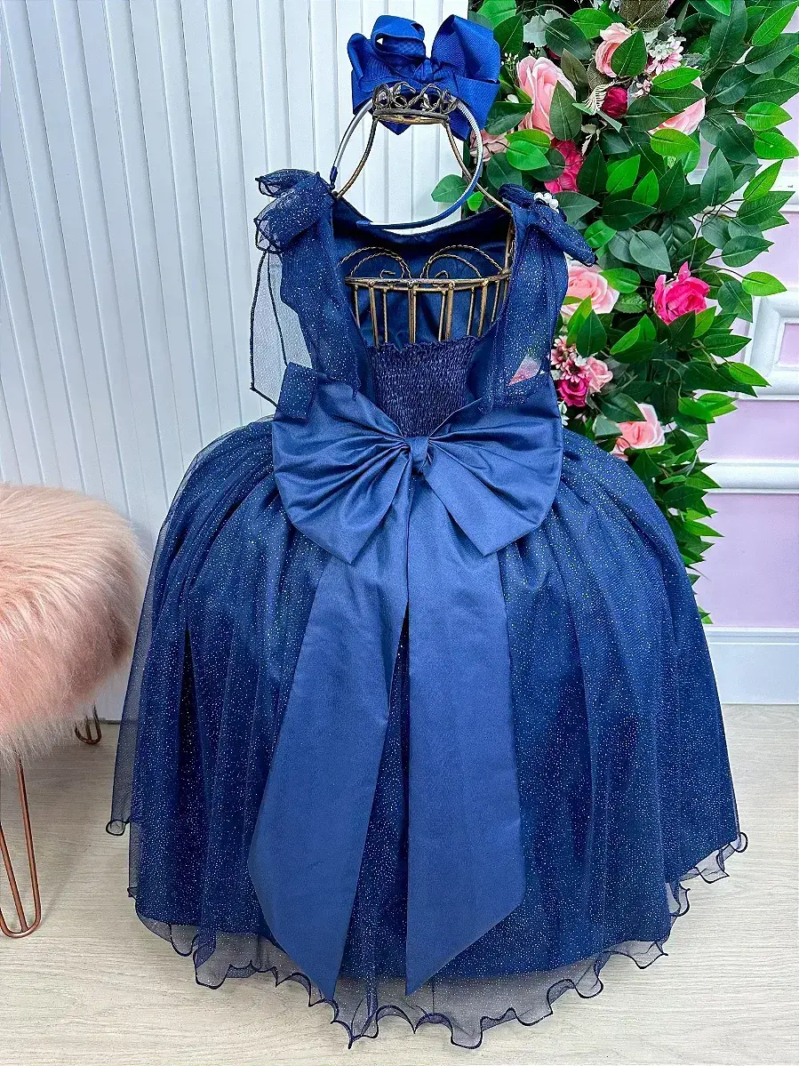 Vestido longo mel azul petróleo, foto 5