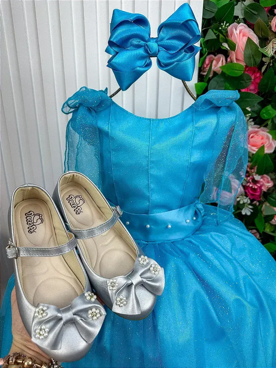 Vestido longo mel azul tiffany, foto 4
