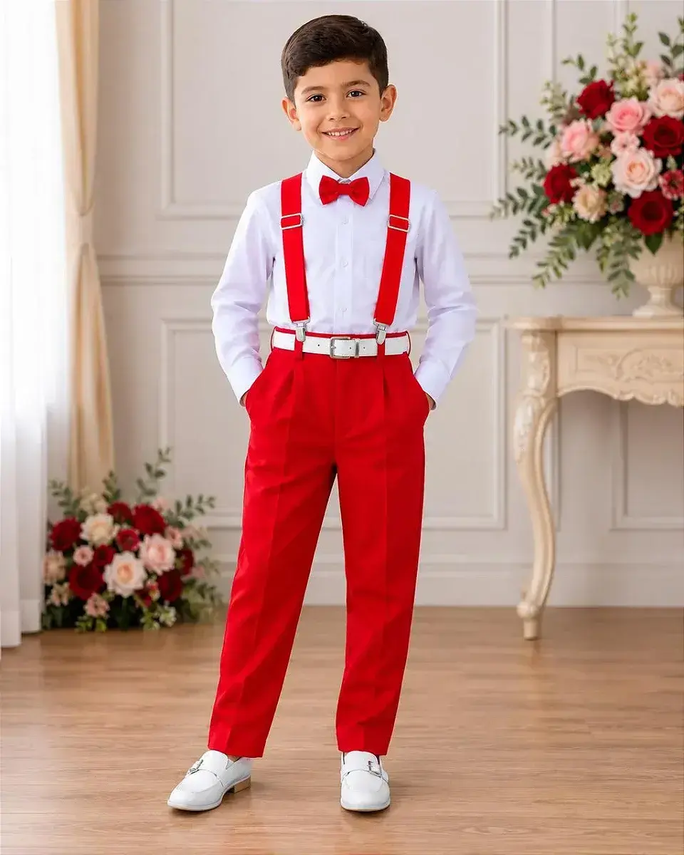 Conjunto leo suspensorio vermelho