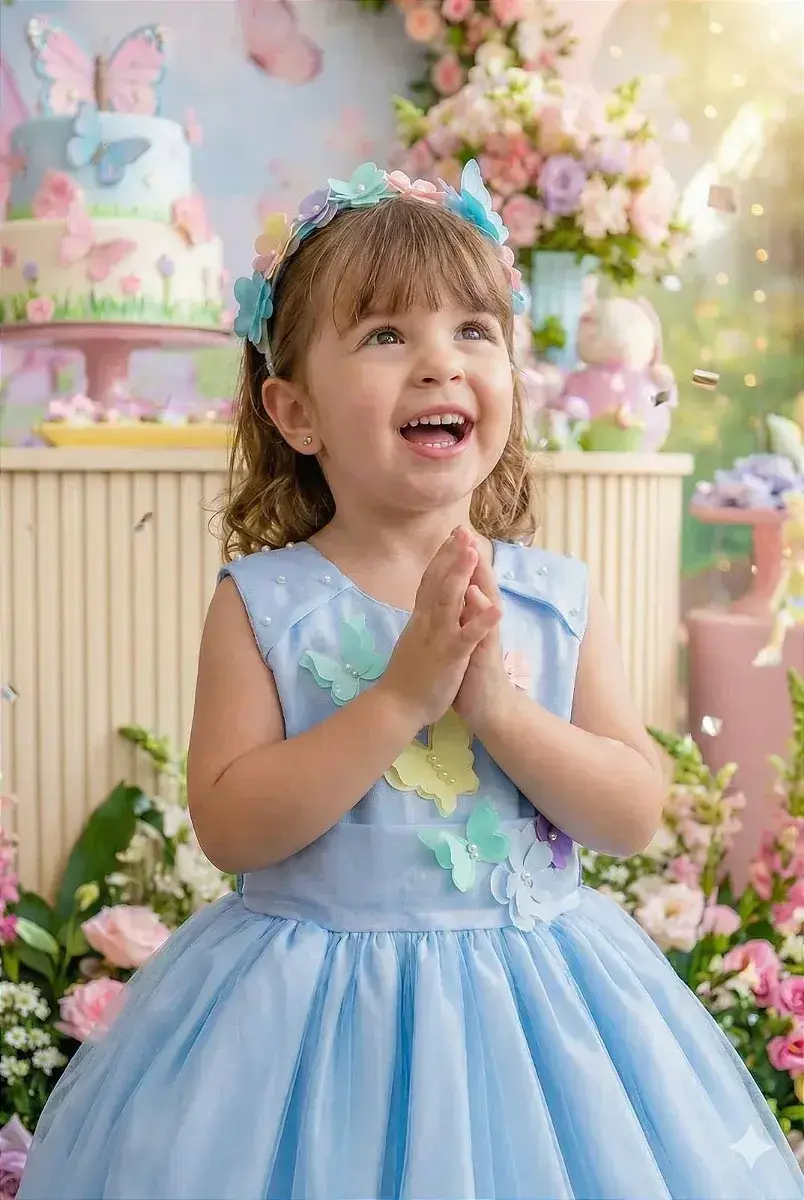 Vestido anabel jardim encantado azul, foto 3
