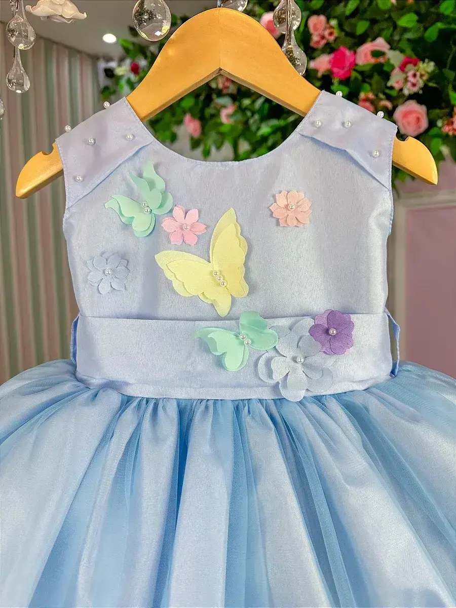 Vestido anabel jardim encantado azul, foto 6