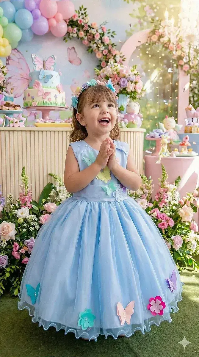 Vestido anabel jardim encantado azul, foto 2