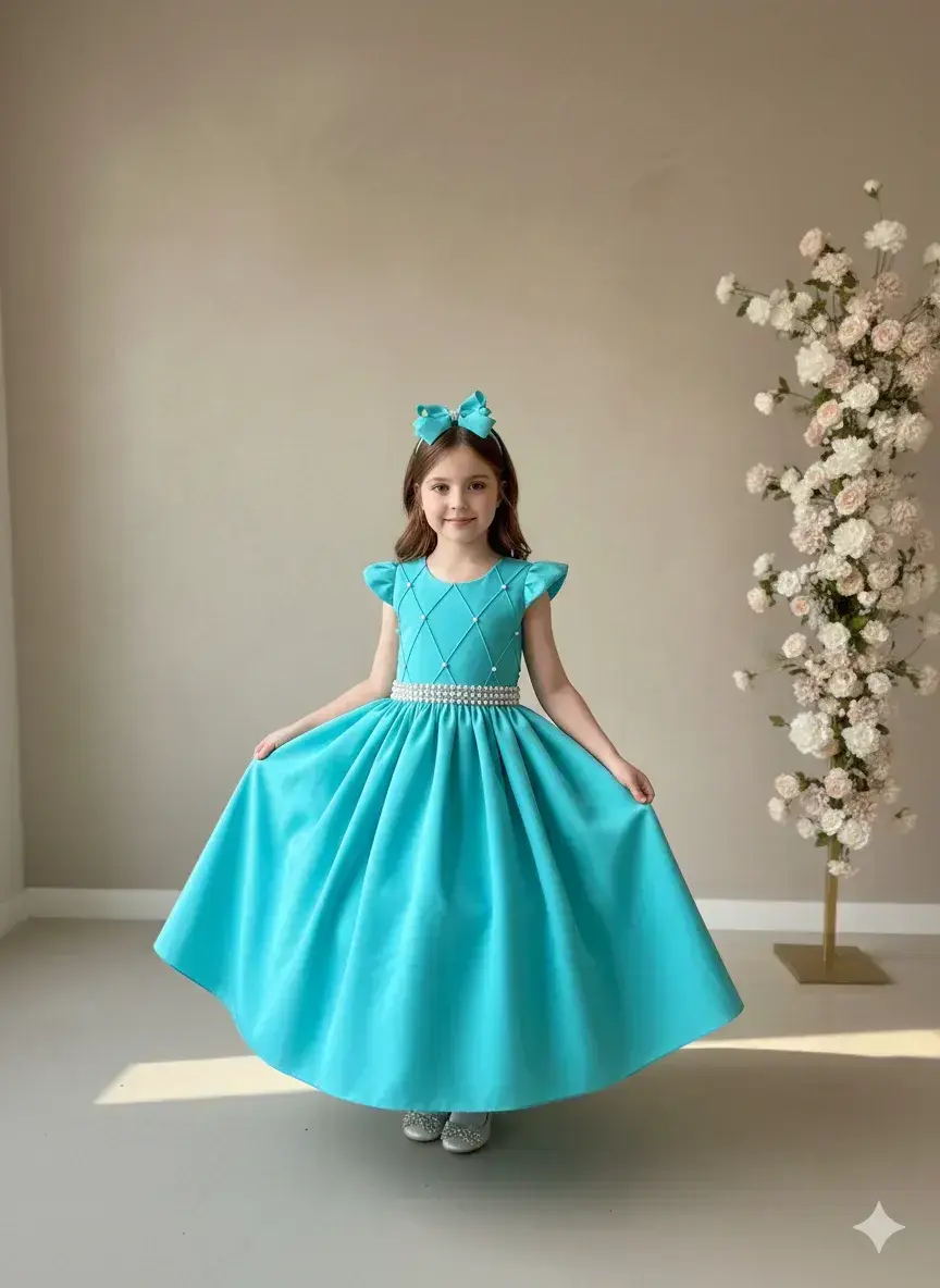 Vestido ariane longo verde tifanny, foto 3
