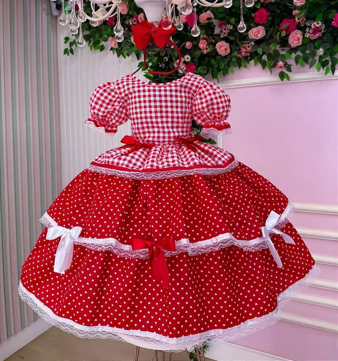 Vestido junino festa stefanny vermelho, foto 4