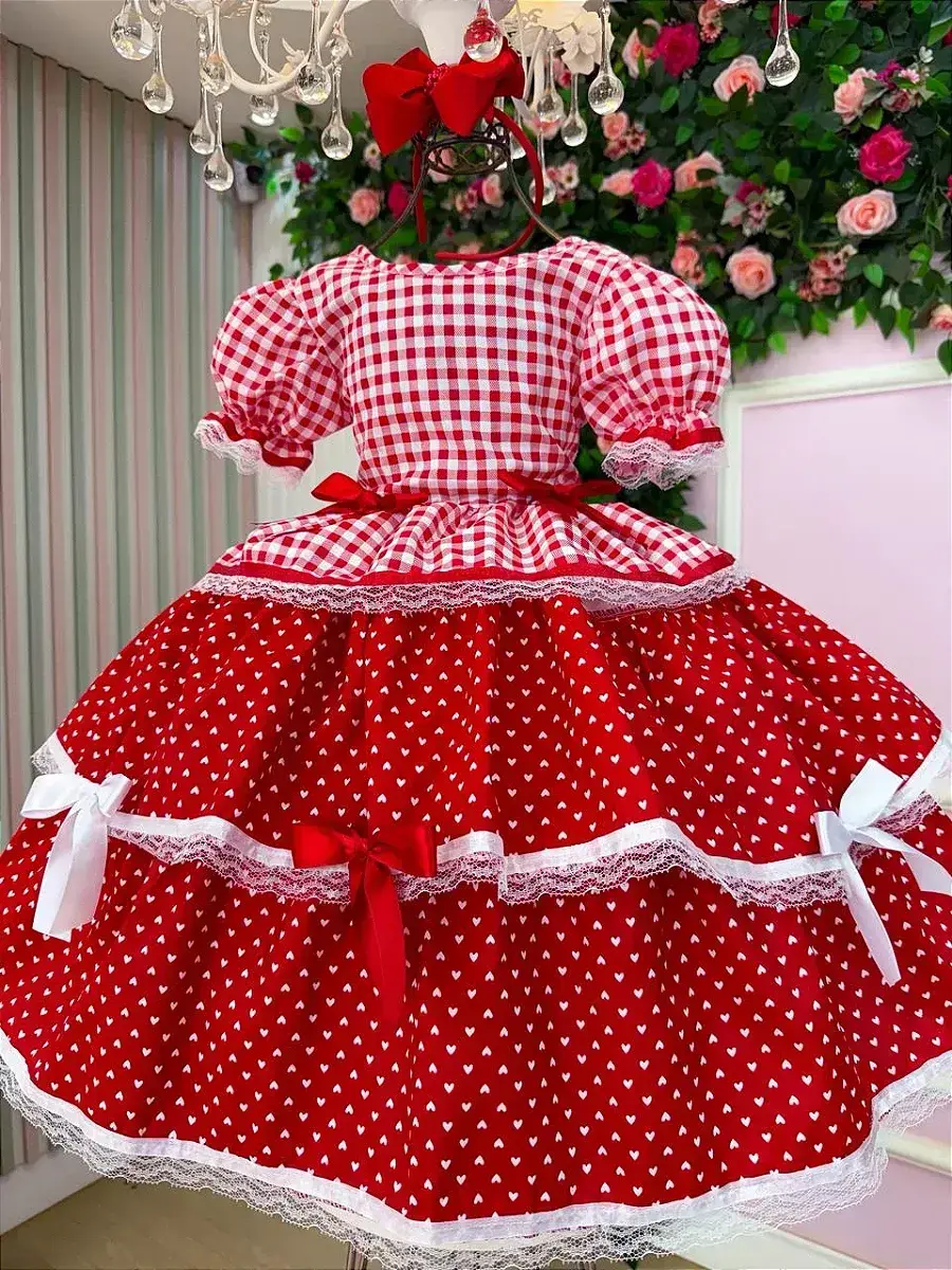 Vestido junino festa stefanny vermelho, foto 5
