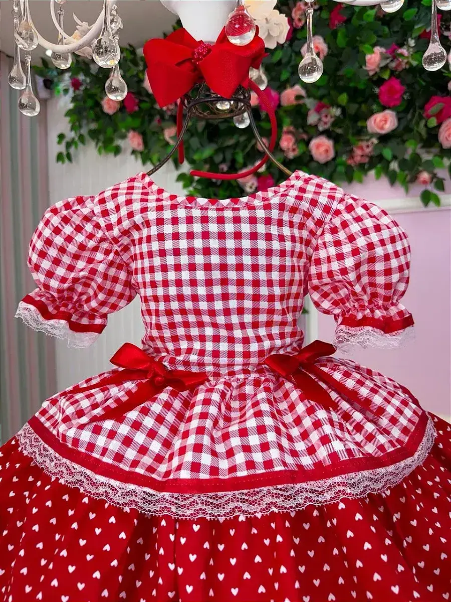 Vestido junino festa stefanny vermelho, foto 6