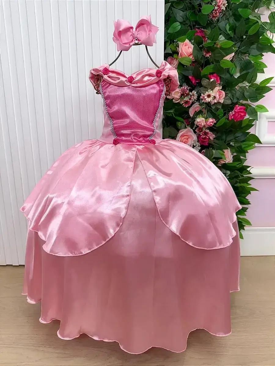 Fantasia longa princesa rosa, foto 3