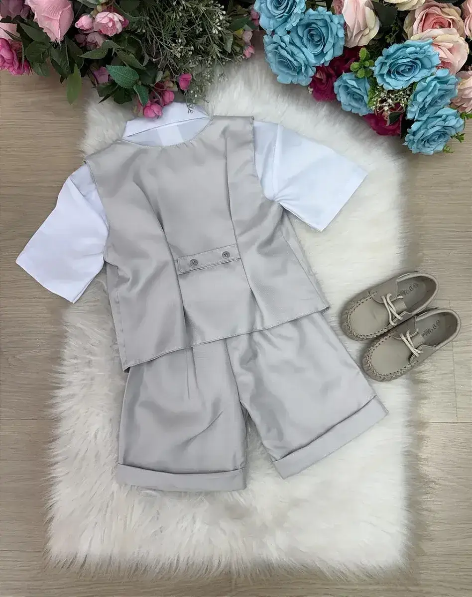 Conjunto social leandro colete cinza claro, foto 3