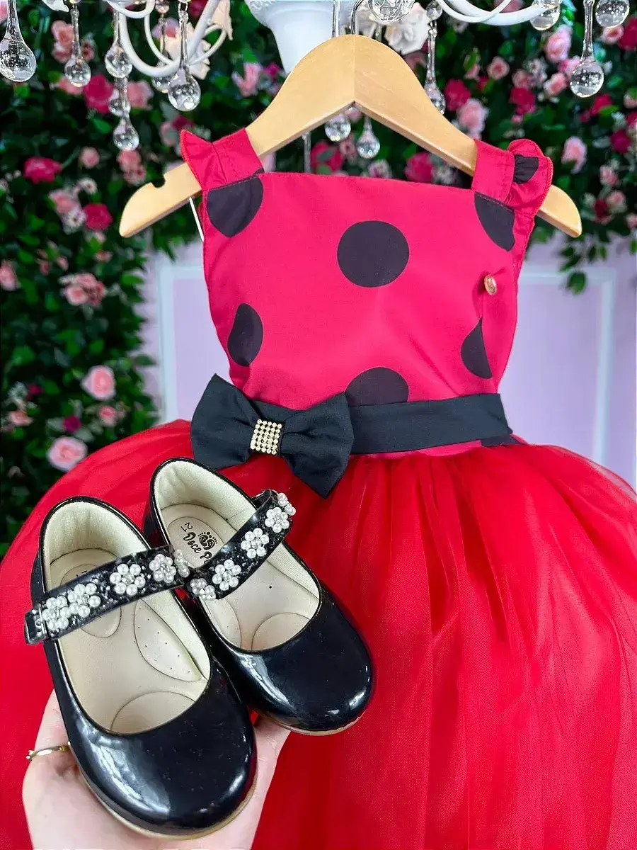 Vestido Minnie vermelha bolinhas poa, foto 4