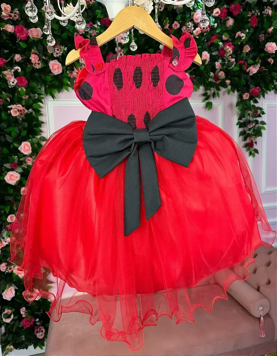 Vestido Minnie vermelha bolinhas poa, foto 5