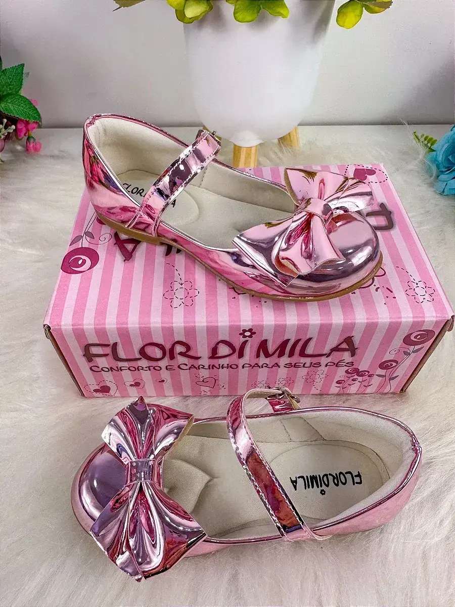 Sapatilha laço rose metalizado, foto 4