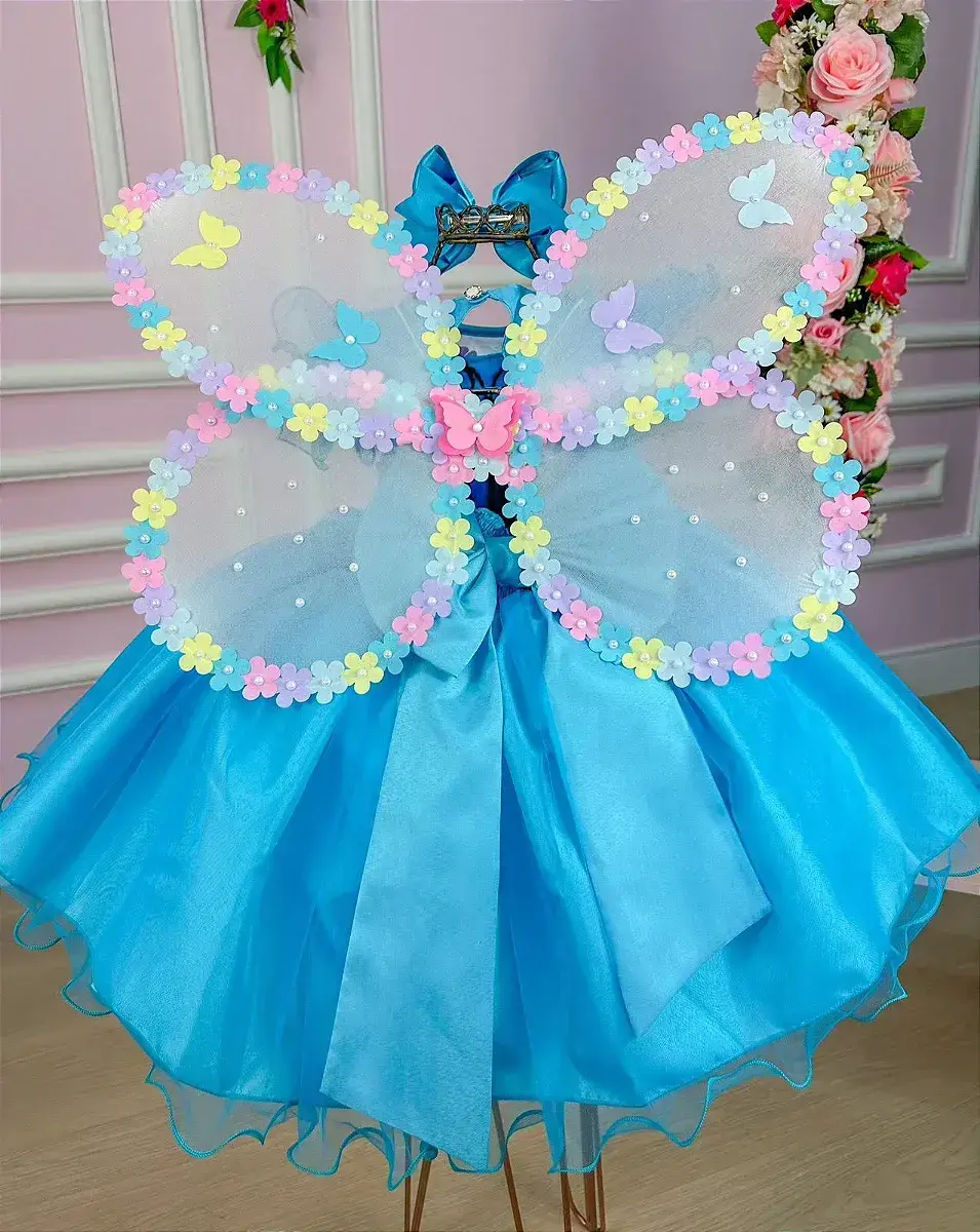 Vestido bia jardim encantado azul tiffany, foto 4
