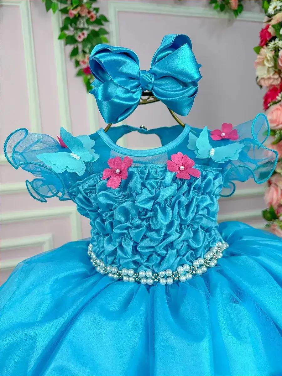 Vestido bia jardim encantado azul tiffany, foto 6
