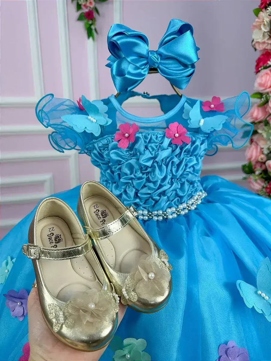 Vestido bia jardim encantado azul tiffany, foto 7