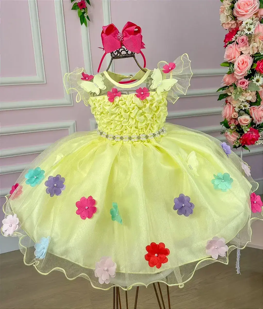 Vestido bia jardim encantado amarelo, foto 5