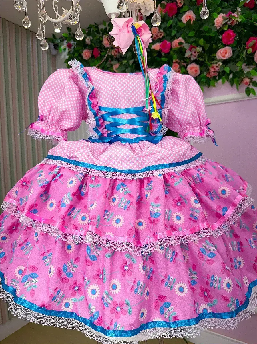 Vestido junino festa rosa, foto 4