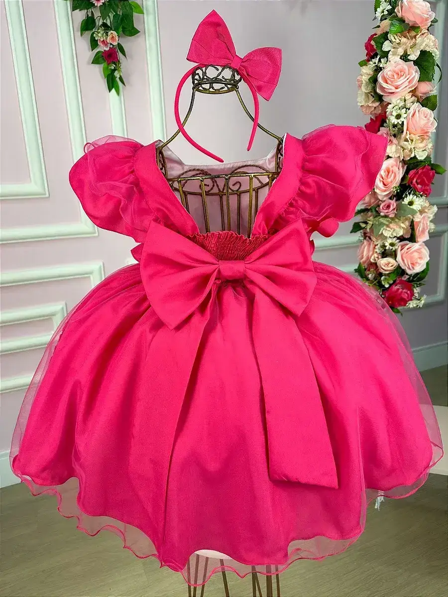 Vestido festa Barbie pink babado, foto 4