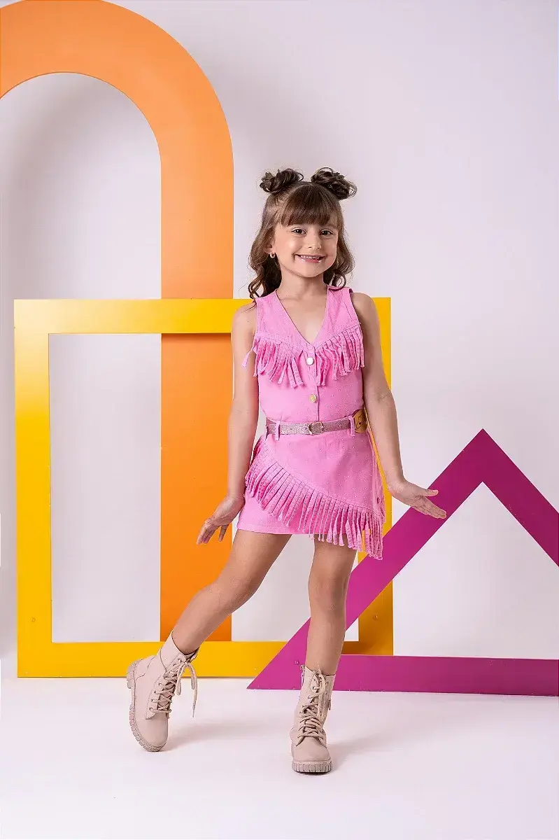 Conjunto Boiadeira maraisa rosa