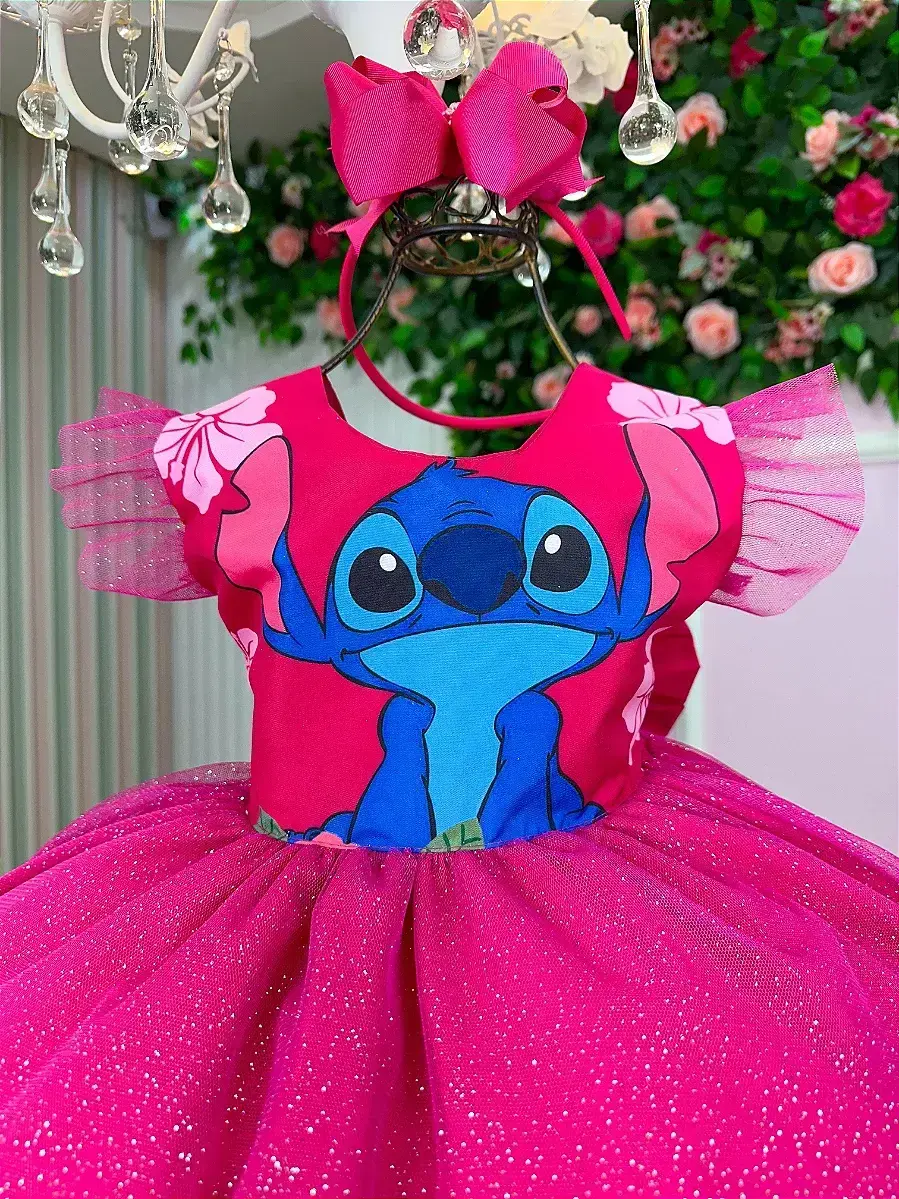Vestido festa Lilo Stitch pink, foto 6