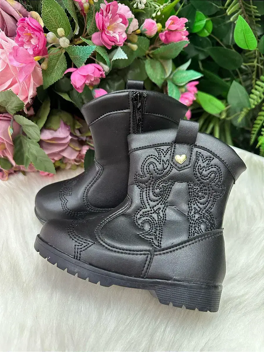 Bota coturno Boiadeira texana liz preta