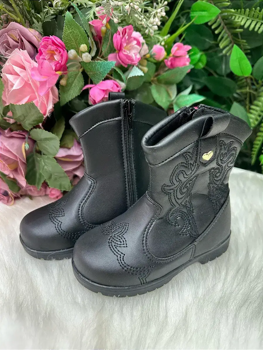Bota coturno Boiadeira texana liz preta, foto 3