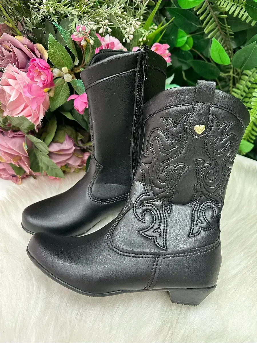 Bota coturno Boiadeira texana maria preta