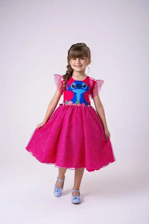 Vestido festa Lilo Stitch pink