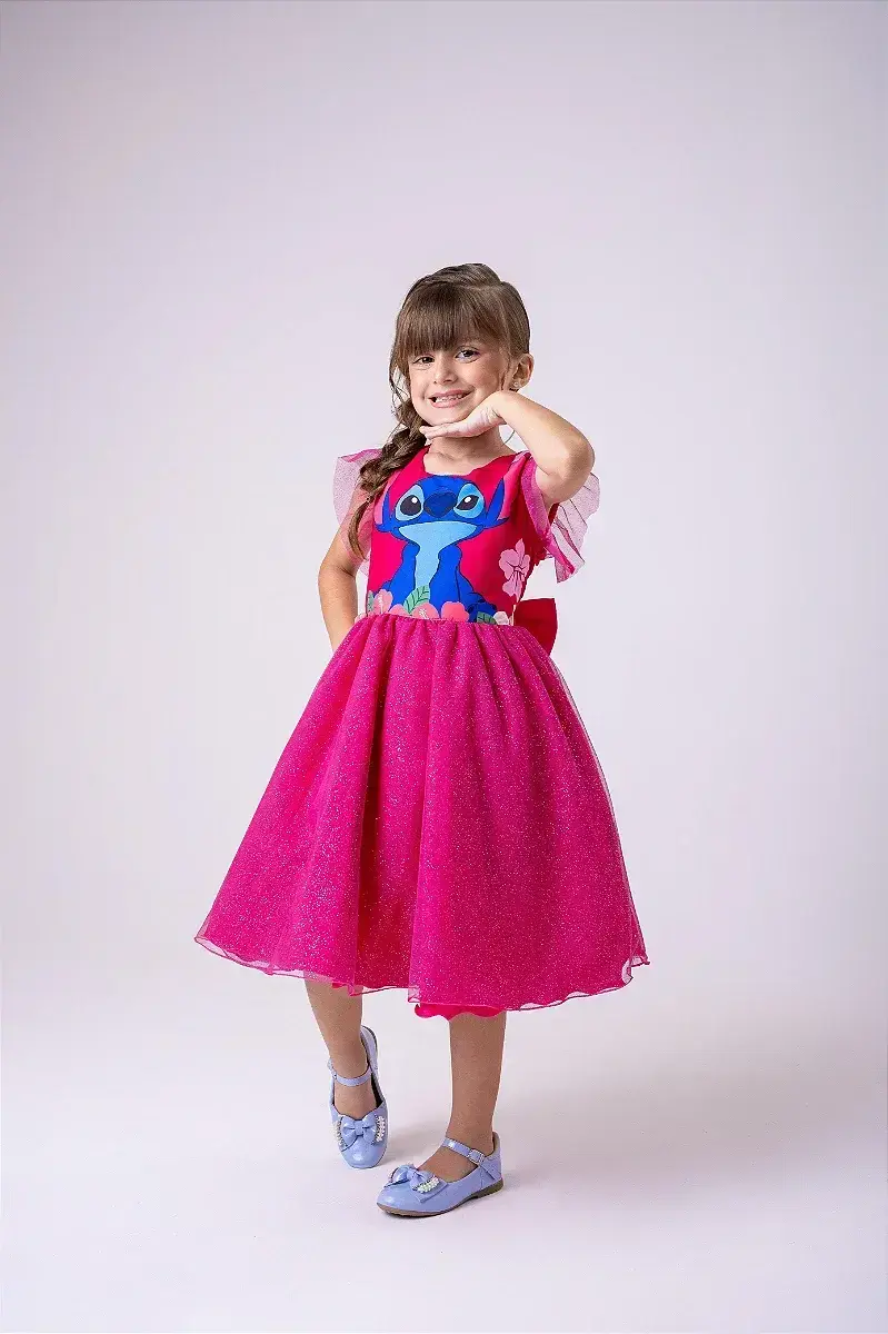 Vestido festa Lilo Stitch pink, foto 2