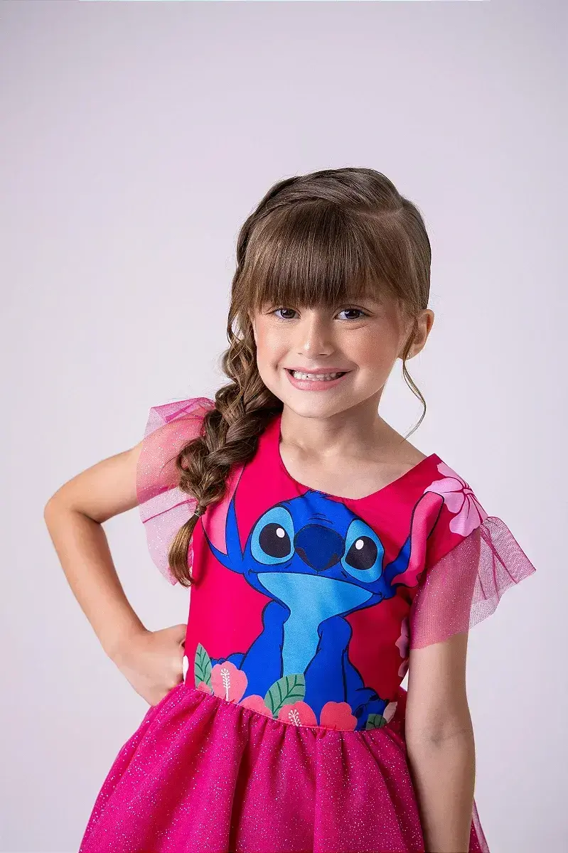 Vestido festa Lilo Stitch pink, foto 3