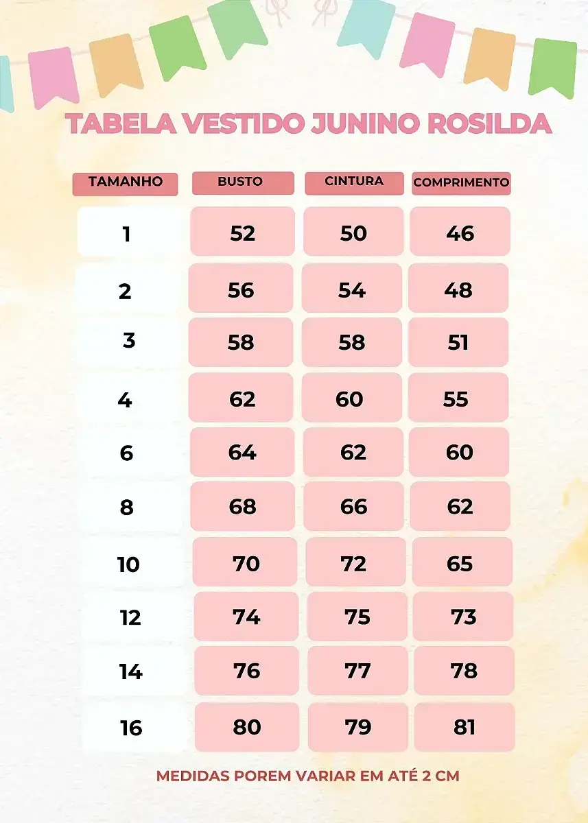 Guia de tamanhos