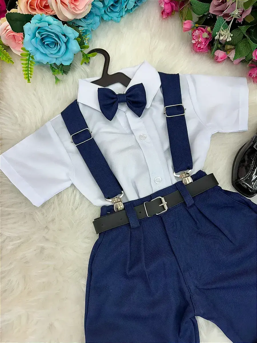 Conjunto social shorts ravi azul marinho, foto 2