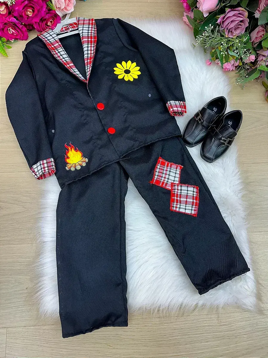 Conjunto junino seu manoel terno preto, foto 3
