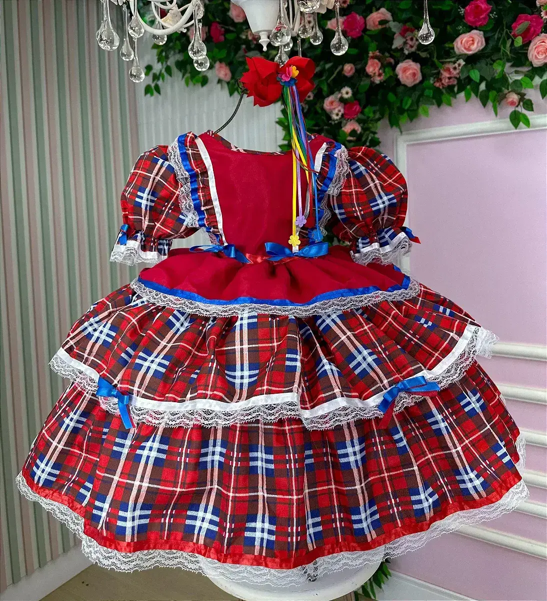 Vestido junino caipira festa maça do amor