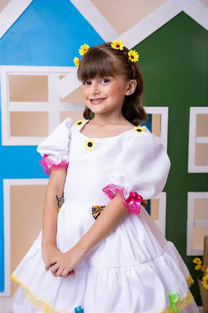 Vestido junino festa noiva noivinha branco, foto 4