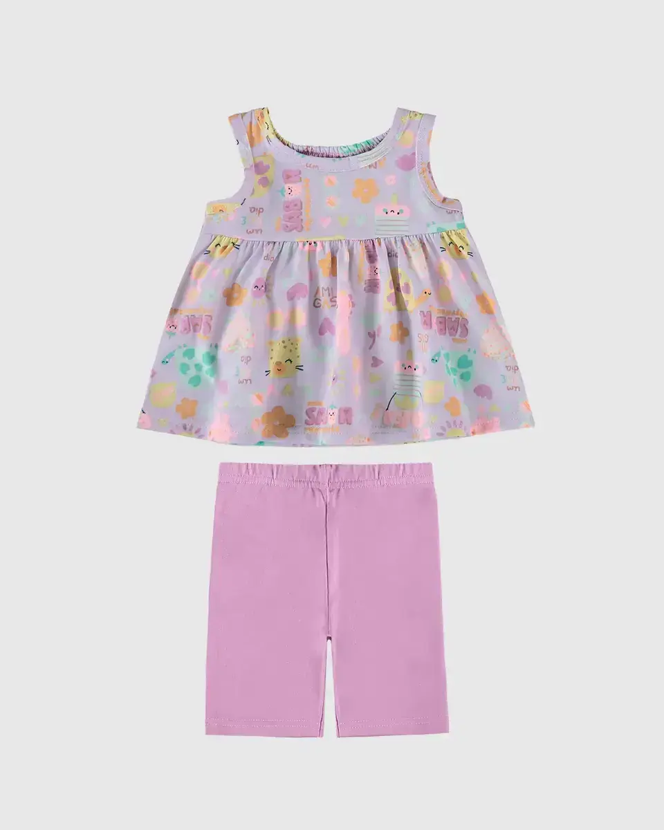 Conjunto bata estampada