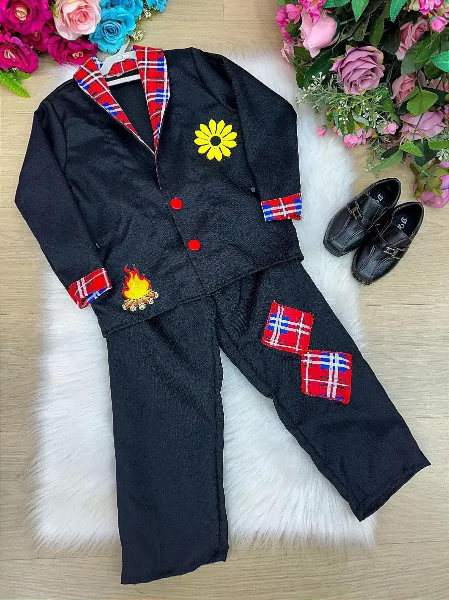 Conjunto junino seu juca terno preto, foto 6