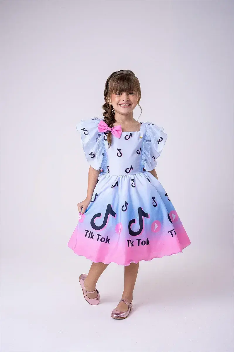 Vestido festa tik tok azul