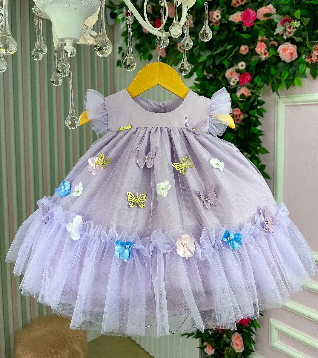 Vestido jardim das borboletas baby liz lilas, foto 3