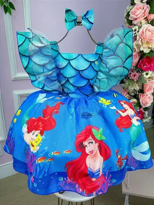 Vestido festa Ariel a pequena sereia