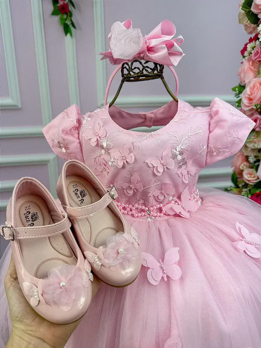 Vestido rosa borboletas, foto 2