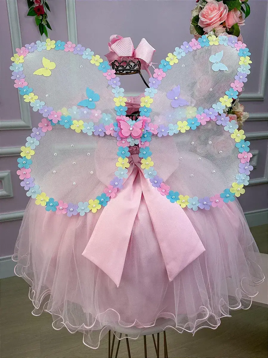 Vestido rosa borboletas, foto 7