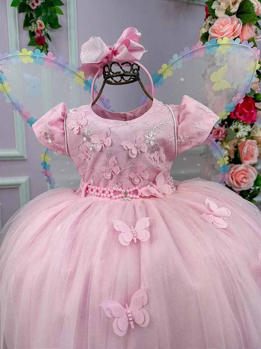 Vestido rosa borboletas, foto 6